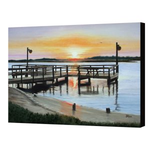 The Fishing Pier canvas print of original painting by Jimmie Bartlett