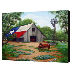 Texas Barn canvas print of original painting by Jimmie Bartlett