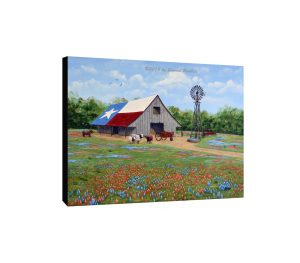 Texas Ranch Barn canvas print of original painting