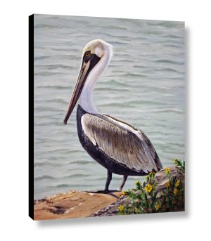 Pelican on the Waterway, canvas print of original painting