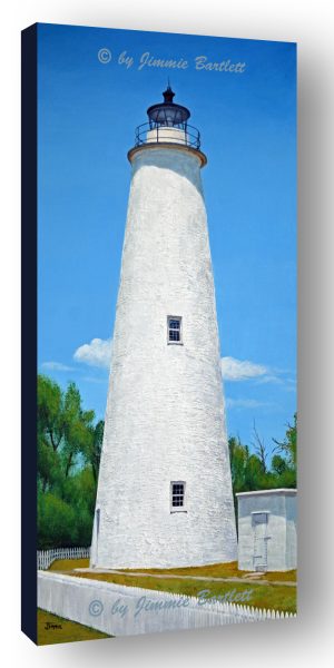 Oracoke Island Lighthouse, canvas print of original painting
