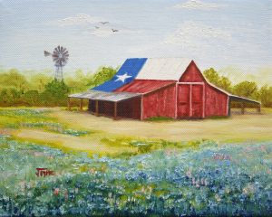 Texas Hill Country Barn, print of original painting by Jimmie Bartlett