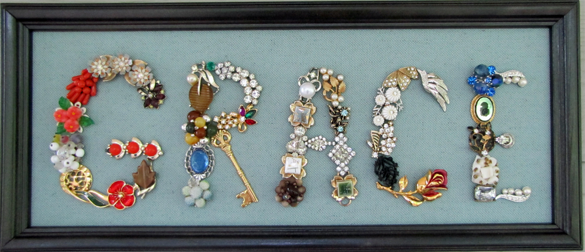 Framed Jewelry Art Sign Grace #1 - Image 3