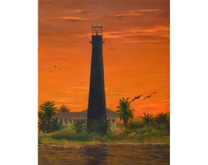 Bolivar Lighthouse Sunrise original painting
