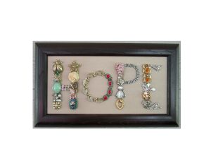 Framed Jewelry Art Sign Hope