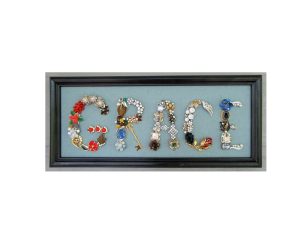 Framed Jewelry Art Sign Grace #1