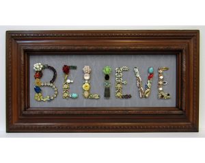 Framed Jewelry Art Sign 'Believe'
