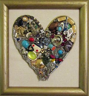 Framed Jewelry Art Heart #3