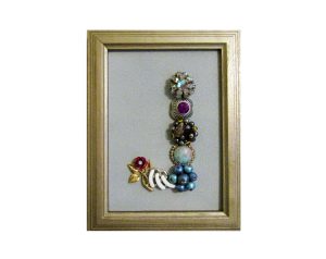 Framed Jewelry Art Letter J